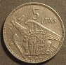 5 Pesetas Spain 1957 KM# 786. Uploaded by Granotius